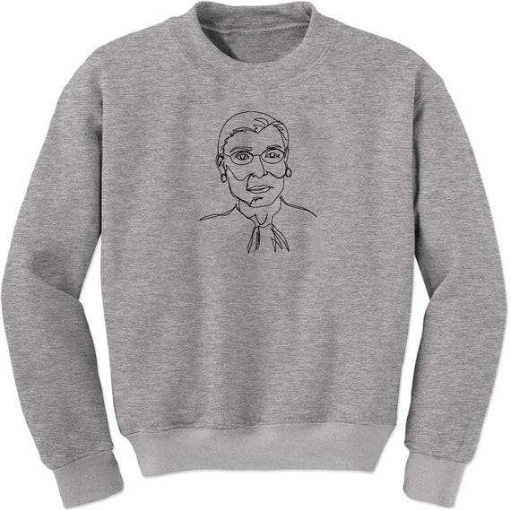 Ruth Bader Ginsburg Hand Embroidered Sweatshirt a Portion of the Proceeds Will Be Donated to the ACLU Etsy