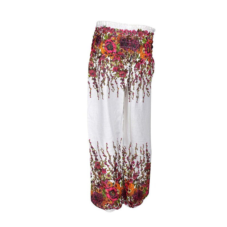 Mandala Flower Print Elastic Waist Loose Casual Pants Ladies Summer Wear Daily Wear Women Yoga Harem