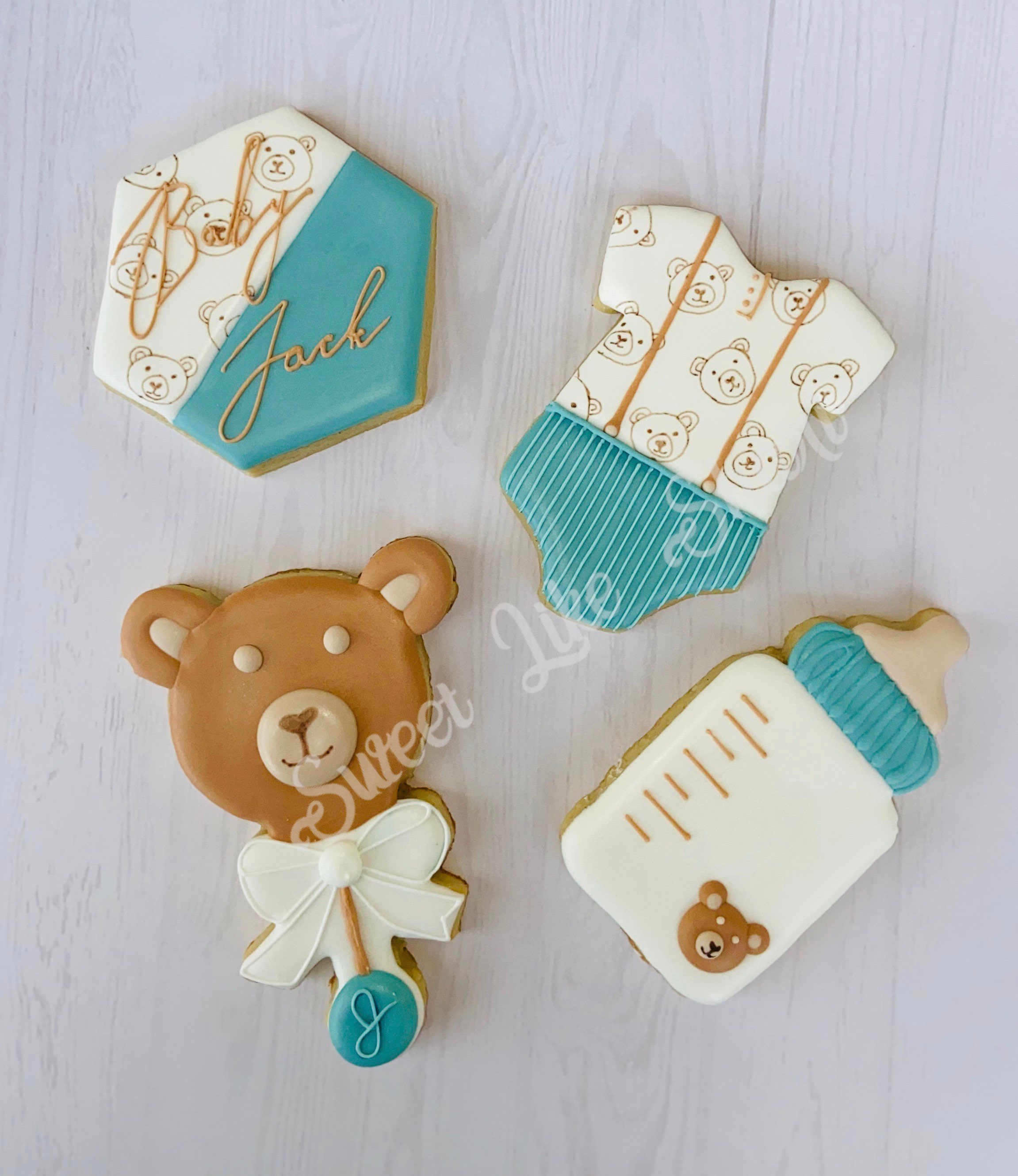 Baby Shower cookies teddy bear cookies Its a boy Baby shower Etsy