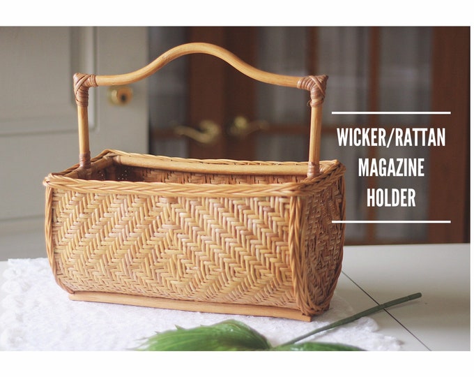 Wicker/rattan Magazine Holder Etsy