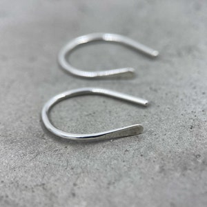 Mini ear threaders, sterling silver open hoops