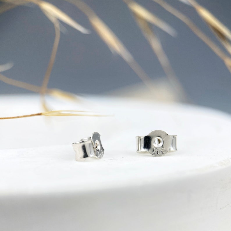 Cute tiny silver curved studs, made from sterling silver image 3