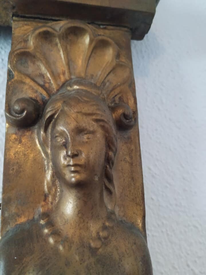 Ancien et Exceptionnel Cadre Baroque Bois Massif Sculpté 220 X 125 cm Rare