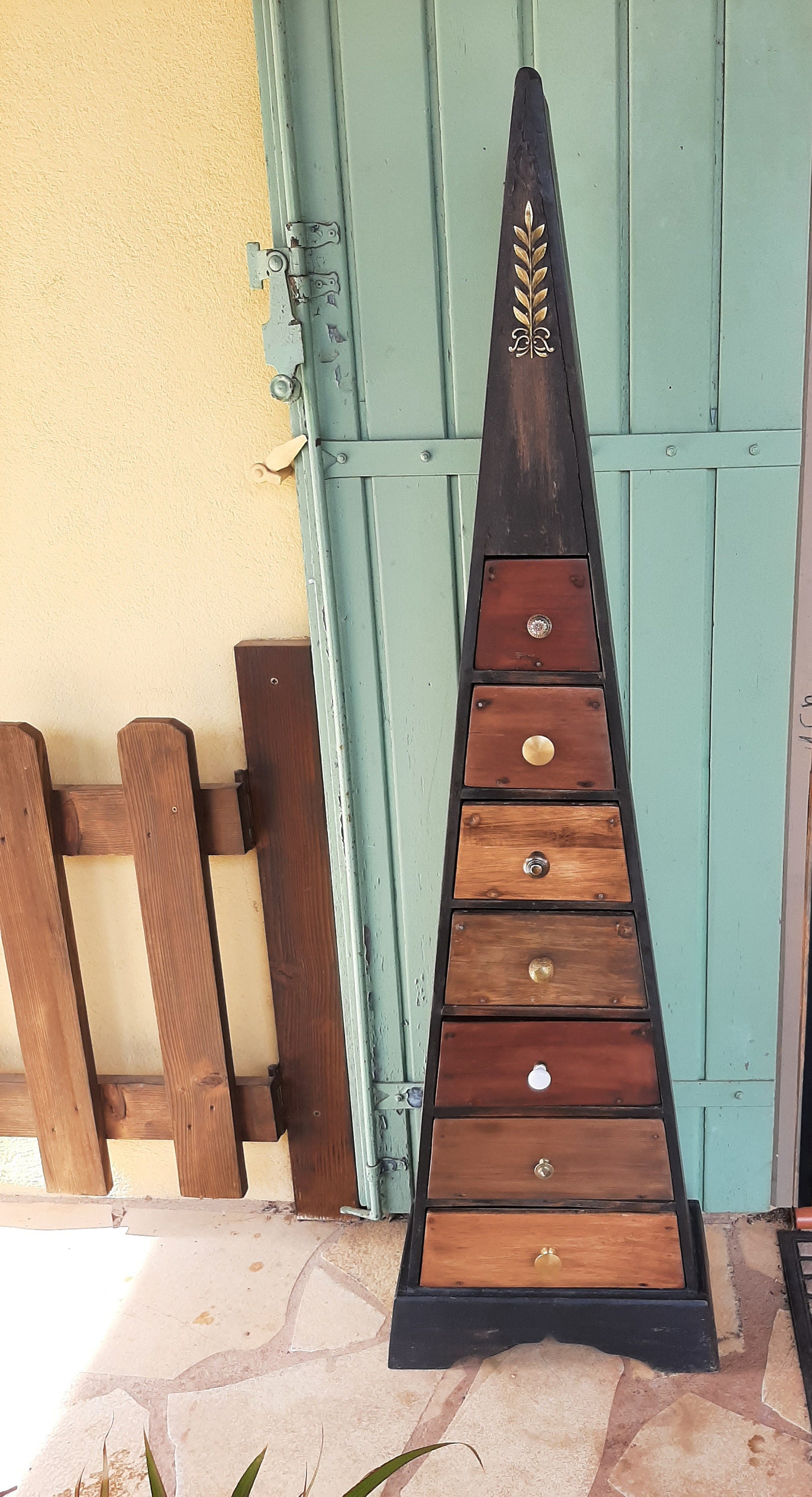 Semainier Pyramidal Relooke 7 Tiroirs Bois Massif Chrisduvar