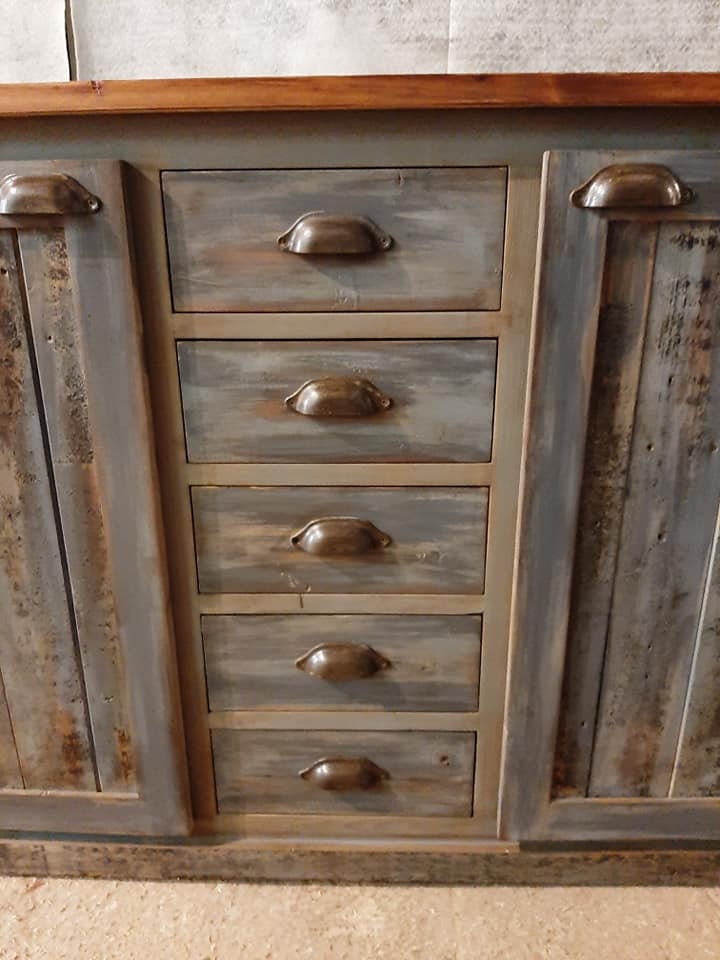 Artisan Ebeniste Meuble de Salle Bain Indus 1 Vasque, Bois Massif Noble, Français, Ancien et Recycle