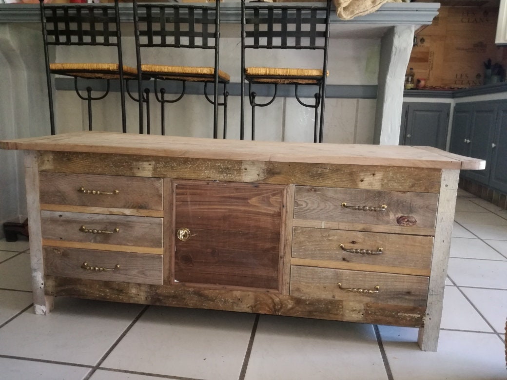 Meuble Coffre Artisanal Bois Massif 120 X 50 P 42 cm