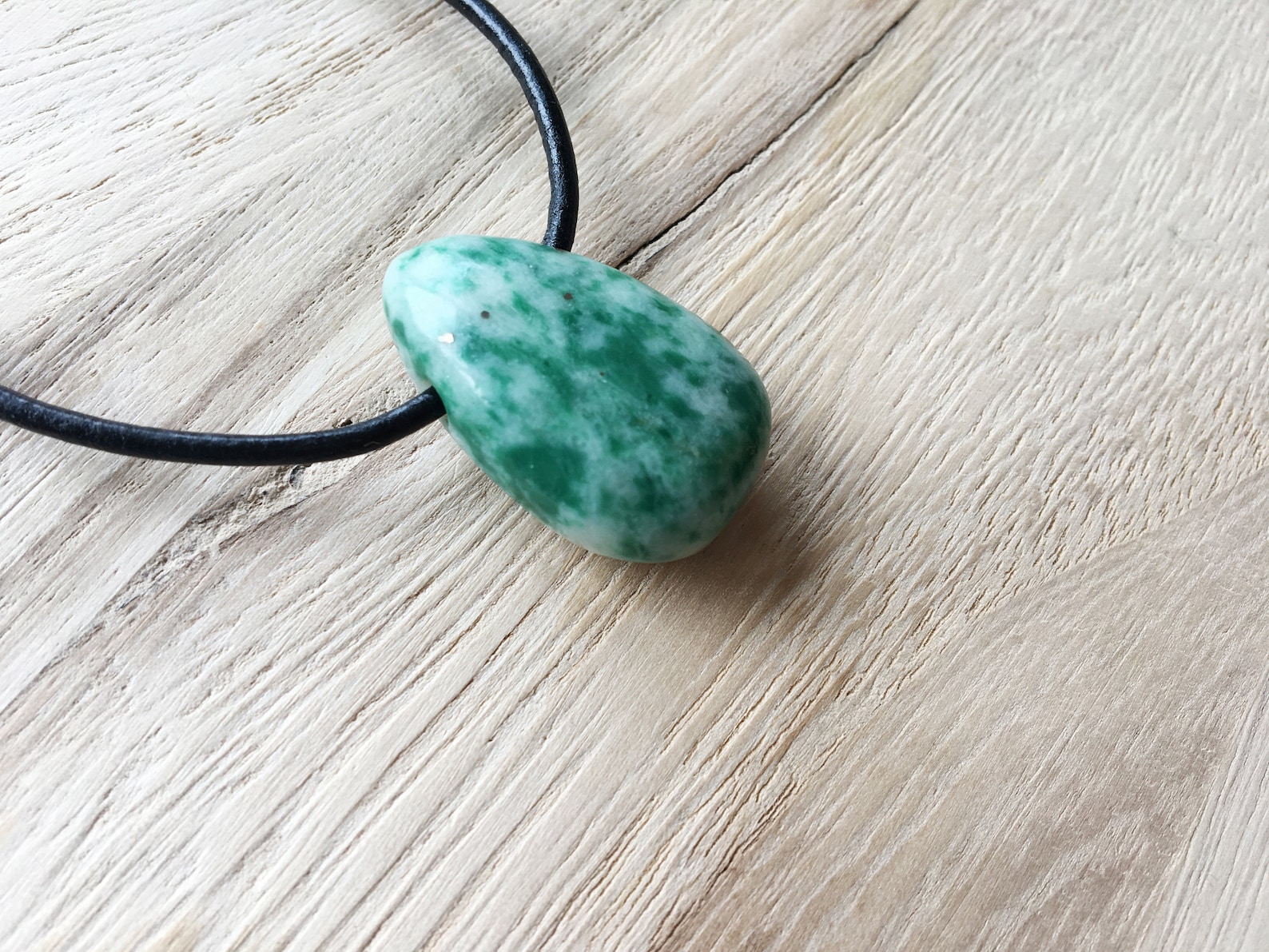 Chain Jade Leather strap with gemstone Etsy