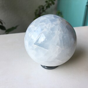 beautiful blue calcite gemstone ball