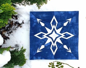 Snowflake "December" Foundation Paper Piecing Pattern - Sewing on Paper - Quilt Block PDF Instructions + FREE FPP Block Snowflake "March"