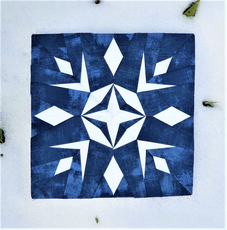 Snowflake December Foundation Paper Piecing Pattern Sewing on Paper Quilt Block PDF Instructions FREE FPP Block Snowflake March image 5