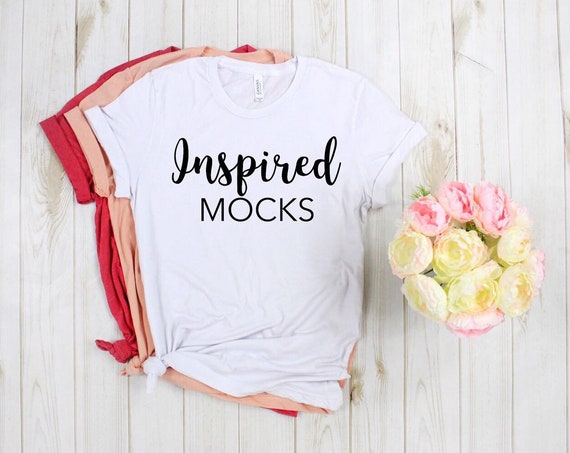 Download Free Spring T Shirt Mock Up Bella Canvas Mockup Psd Free Download Apparel Mockups High Quality PSD Mockup Templates