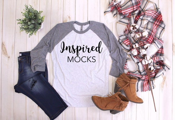 Next Level 6051 Baseball T-Shirt Heather Grey Heather White