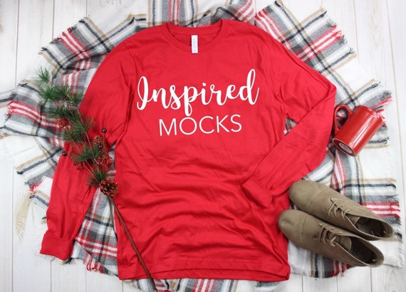 Bella Canvas 3501 Red Unisex T-Shirt Mockup Bella Canvas 3501 Red Unisex T-Shirt Mockup