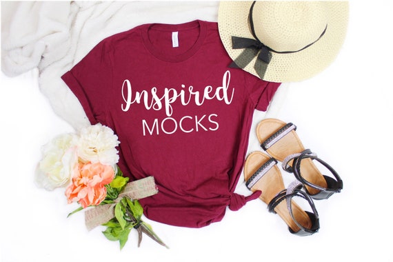 Easter Mockup Bella Canvas 3001 Maroon T-Shirt Mockup Easter Mockup Bella Canvas 3001 Maroon T-Shirt Mockup