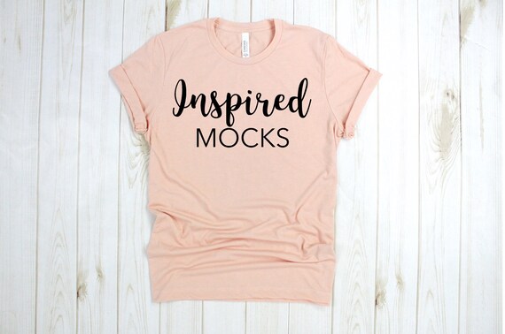 Bella Canvas 3001 Heather Peach T-Shirt Mockup Bella Canvas 3001 Heather Peach T-Shirt Mockup
