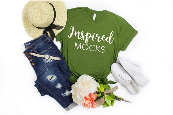 Easter Mockup Bella Canvas 3001 Olive T-Shirt Mockup Easter Mockup Bella Canvas 3001 Olive T-Shirt Mockup