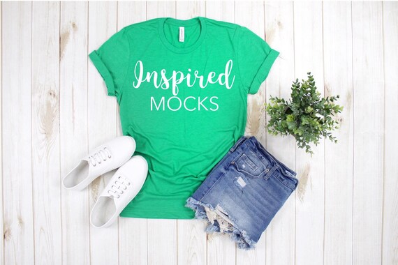 St Patricks Day Mockup Bella Canvas 3001 Heather