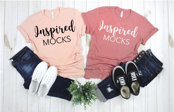 Spring Mockup Bella Canvas 3001 Heather Peach Mauve Spring Mockup Bella Canvas 3001 Heather Peach Mauve