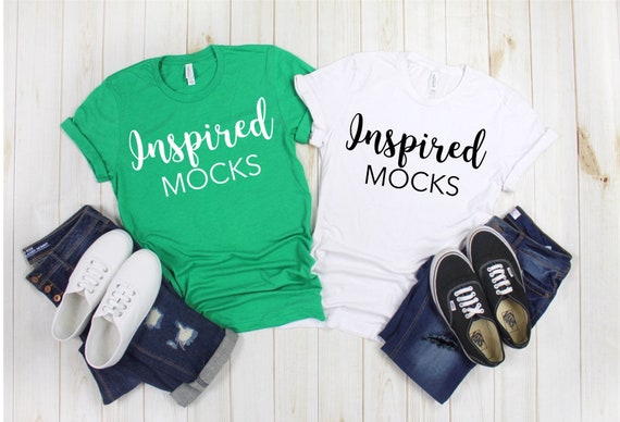 St Patricks Day Couple Mockup Bella Canvas 3001