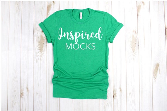 Bella Canvas 3001 Heather Kelly T-Shirt Mockup Bella Canvas 3001 Heather Kelly T-Shirt Mockup