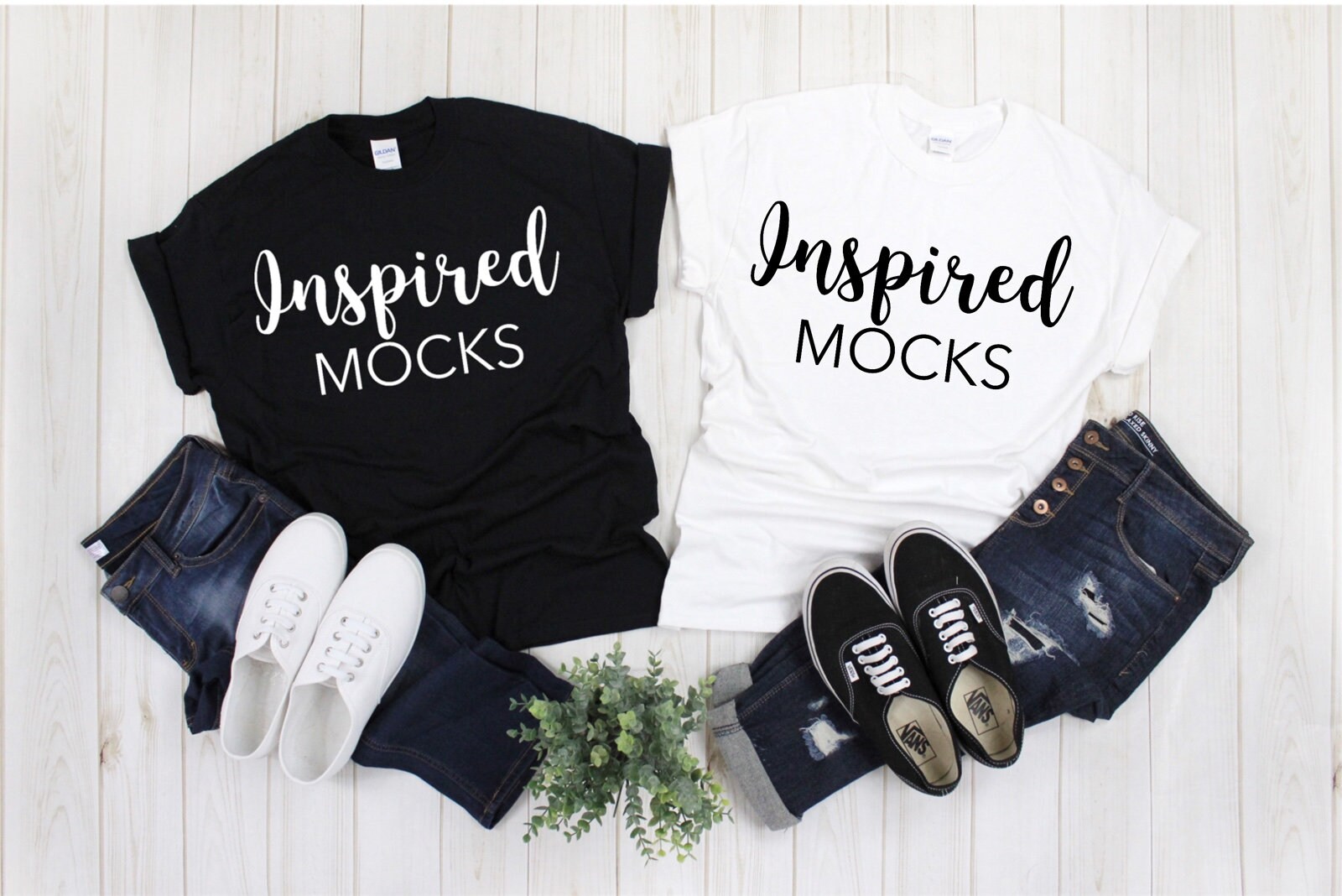 Download Gildan 500 Black and White Tshirt Mockup Shirt Mockup | Etsy