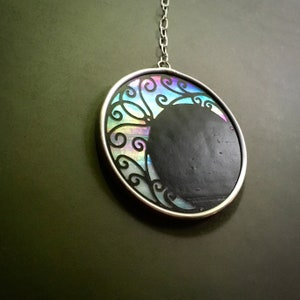 Moon Suncatcher made of glass, ornament, crescent moon, window picture