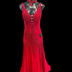 Vestido de baile latino Abito da Ballo Latino Dancesport Flecos