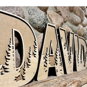 Letras de bosque / Decoración de guardería / Letras personalizadas / Decoración del hogar / Letrero de pared / Alfabeto de madera / Letras en capas