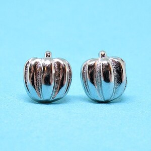 Tiny 925 Sterling Silver Pumpkin Stud Earrings