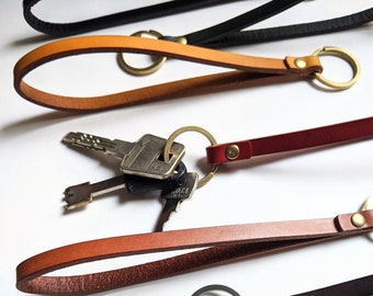 Vegetable tanned leather key ring