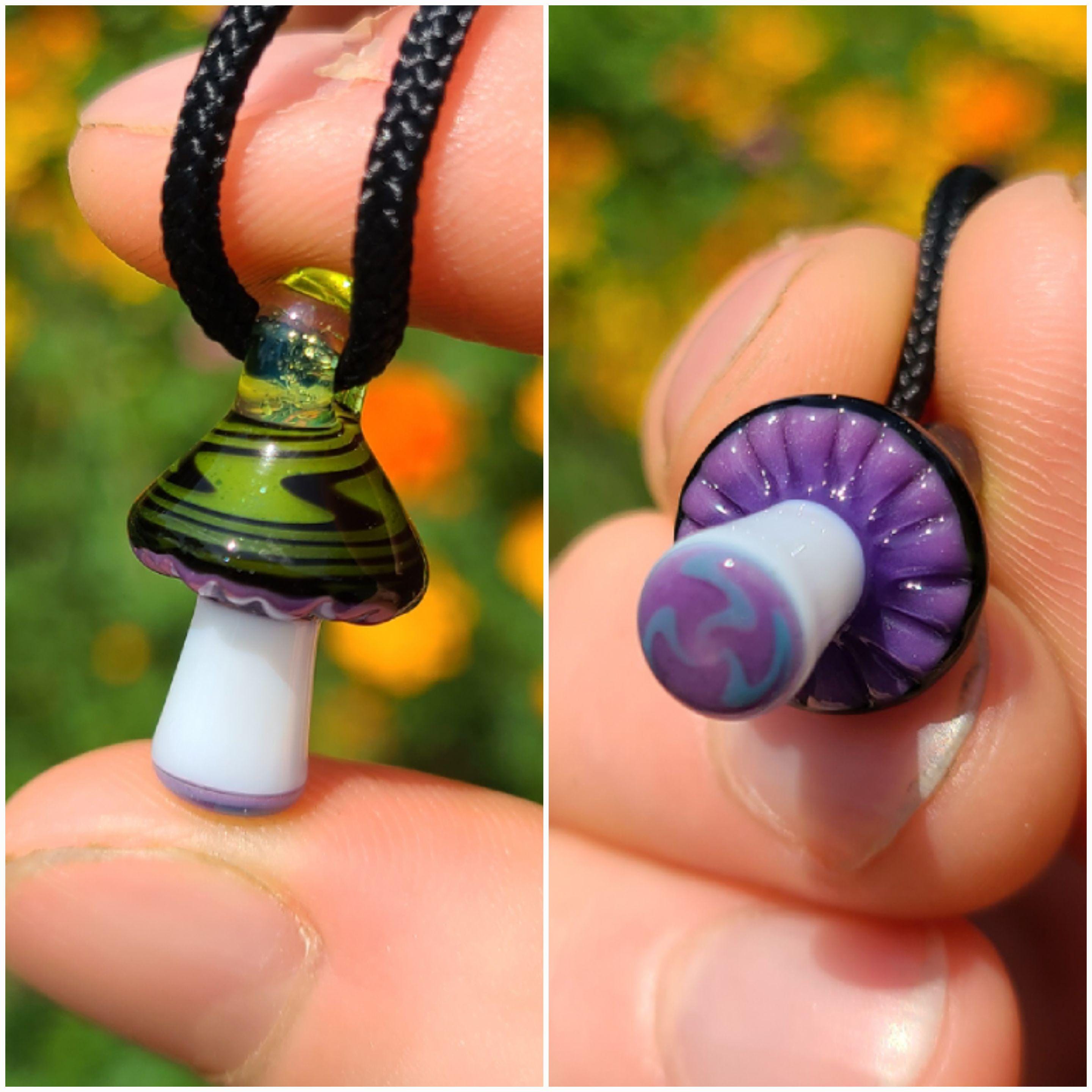 Mini Linework Mushroom Glass Pendant