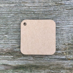 Blank  cardboard tags, recycled paper, square tags, price labels, gift tags, 400 g/m2