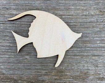 Birch Plywood Tropical Fish Shape: Laser Cut Wood Craft