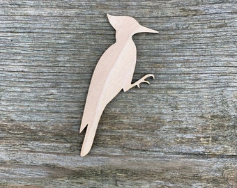 Wooden bird shape, woodpecker, various sizes, for crafts , decoration, natural wood