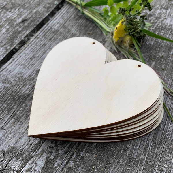 12cm  - 4.72" Blank wooden tags, bunting  hearts, plywood, unpainted, gift decoration,wedding favours, decoupage, natural wood