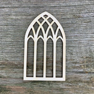 Wooden Gothic window, window, church window various sizes, for crafts , decoration, natural wood