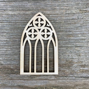 Wooden Gothic window, window, church window various sizes, for crafts , decoration, natural wood