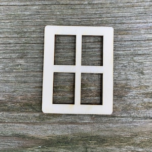 Wooden window, elf door window, doll house window,  fairy window, elf door window various sizes, for crafts , decoration, natural wood