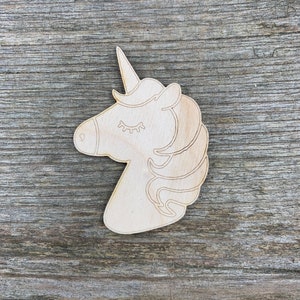 Holz Einhorn, Einstecker, Pegacorn, verschiedene Größen, zum Basteln, Dekoration, Naturholz