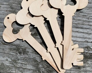 Targa In Legno Con Chiave Magica Per Babbo Natale E Re Magi – Decorazione Porta Natalizia 17x8cm - Spagnolo