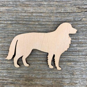 Wooden  border collie shape, golden retriever, various sizes, for crafts , decoration, natural wood