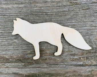 Wooden fox shape, various sizes, for crafts , decoration, natural wood