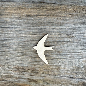 Wooden swallow shape,  flying bird, various sizes, for crafts , decoration, natural wood