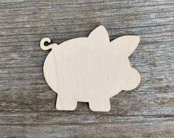 Wooden  pig, farm animals, various sizes, for crafts , decoration, natural wood