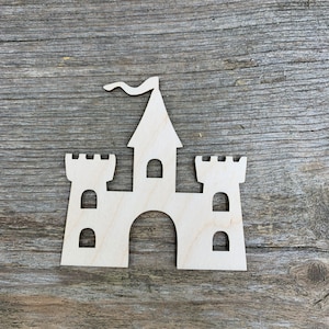 Forma de castillo de madera, fuerte, fortaleza, palacio, varios tamaños, para manualidades, medieval, decoración, madera natural