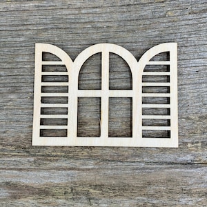 Raamkozijn van berkenmultiplex met luiken: Fairy Garden Craft