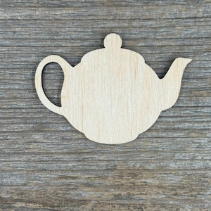 Teiera in compensato di betulla a forma di: legno artigianale tagliato al laser