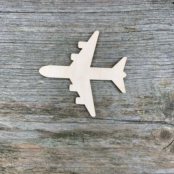 Wooden airplane shape,  various sizes, for crafts , decoration, natural wood