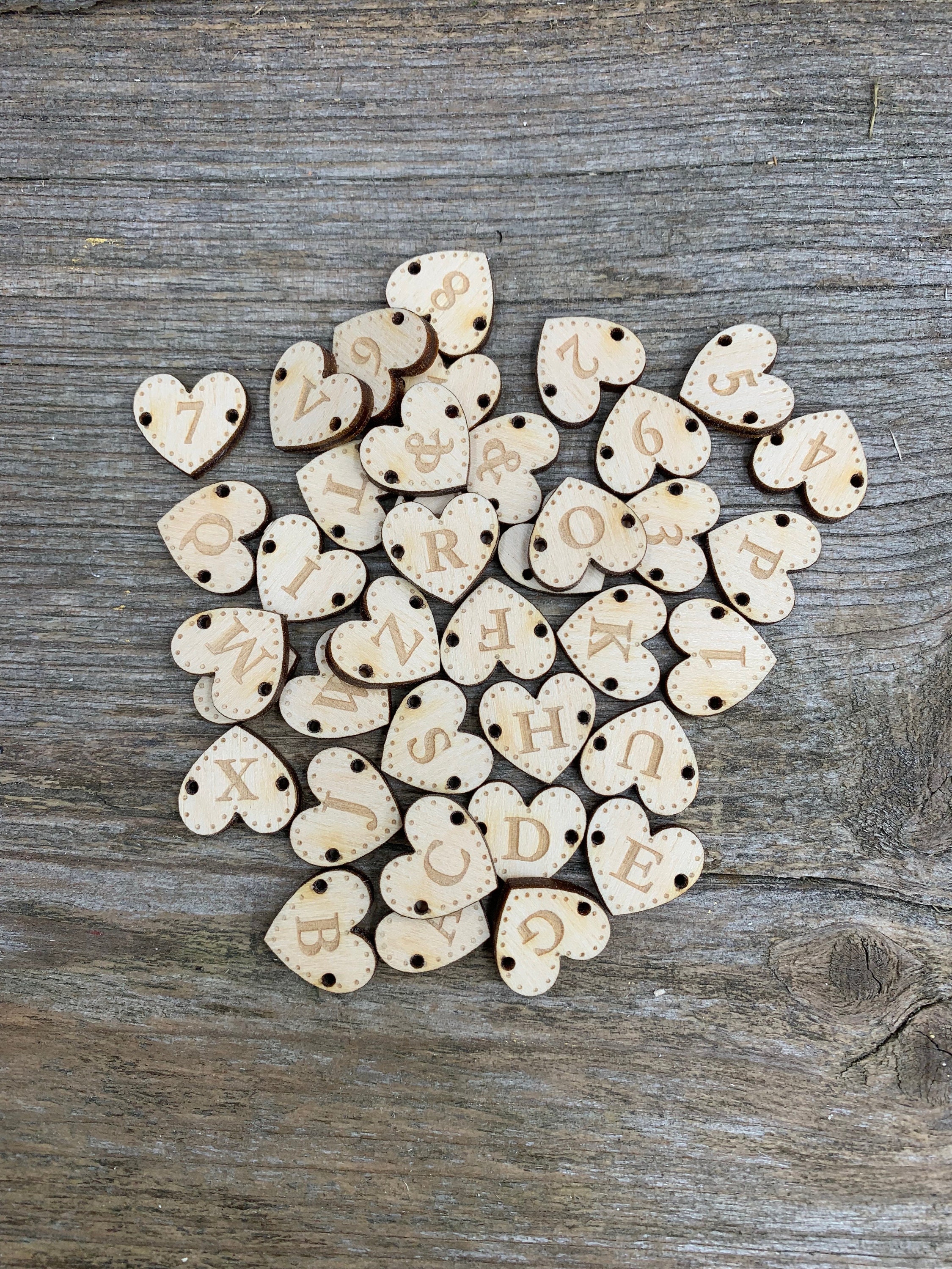 Ccdes 200 Pcs Wooden Buttons Nonporous Heart Shaped Buttons For