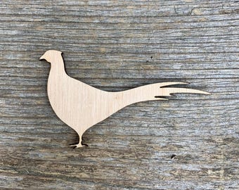 Wooden pheasant shape,  wooden bird, various sizes, for crafts , decoration, natural wood